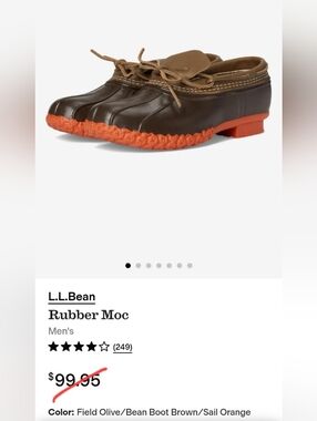 NWOB Mens L.L.Bean™ Rubber Moc (Duck) shoes 8M